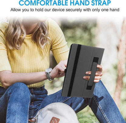 Schutzhülle für 9-10,1 Zoll Tablet Schwarz mit Ständer & Handschlaufe