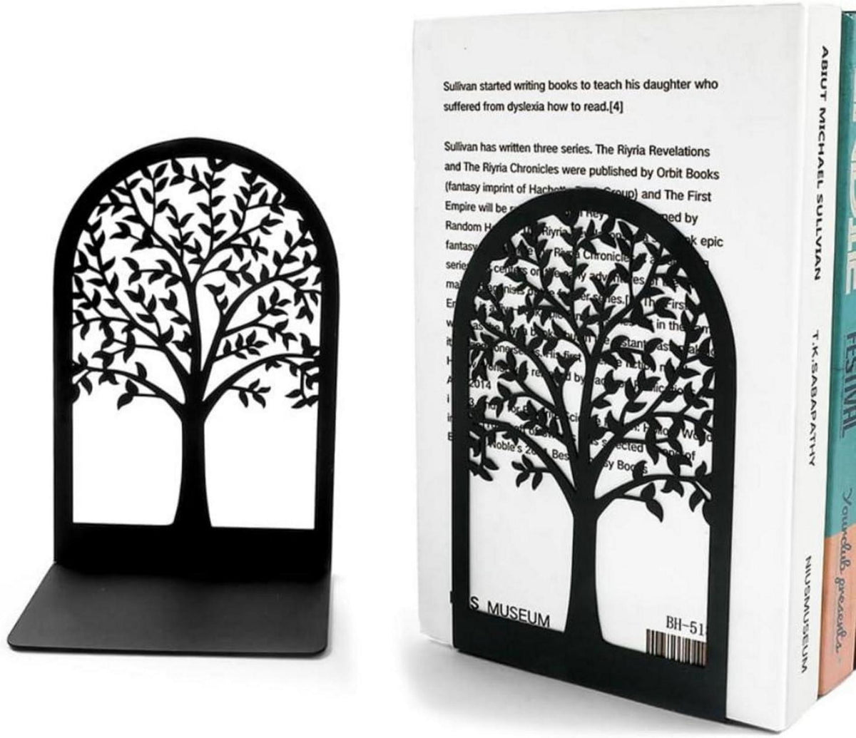 Buchstütze Metall Schwarz 2 Stück Bücherhalter Bookends 12x9x18cm