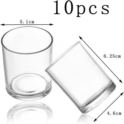 Teelichtgläser Set 10 Stück Kerzenhalter Glas Ø4.5cm x H 6cm