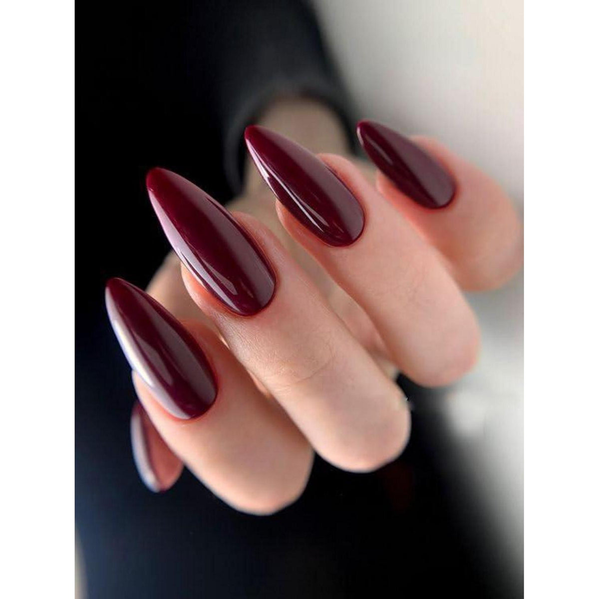 Burgundrote Almond Press On Nails – Elegante Kunstnägel zum Aufkleben