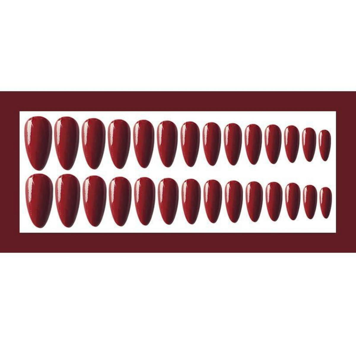 Burgundrote Almond Press On Nails – Elegante Kunstnägel zum Aufkleben