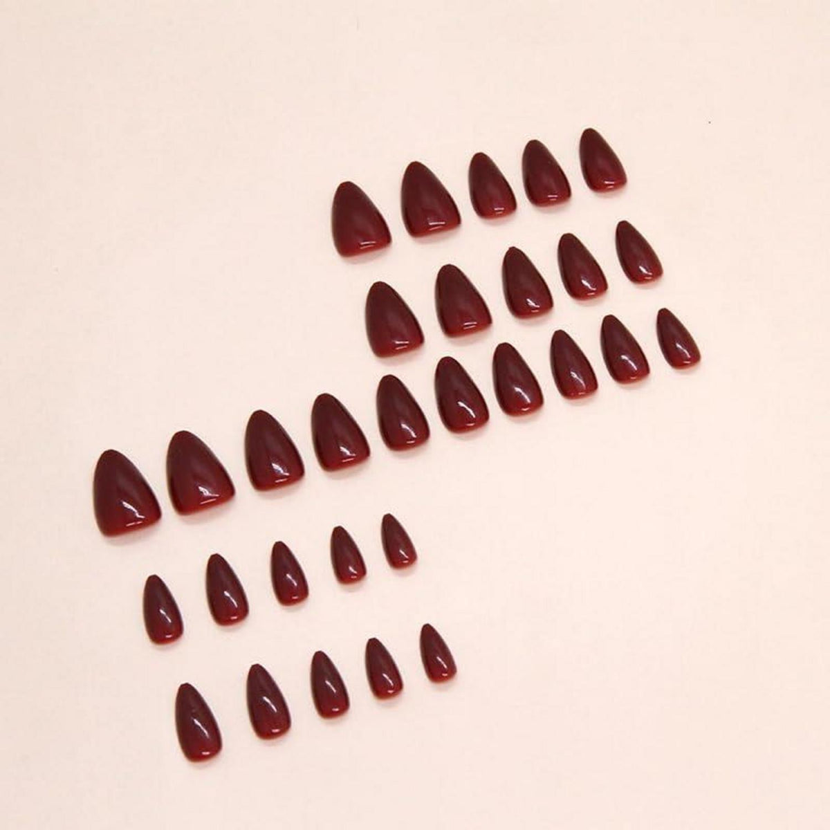 Burgundrote Almond Press On Nails – Elegante Kunstnägel zum Aufkleben