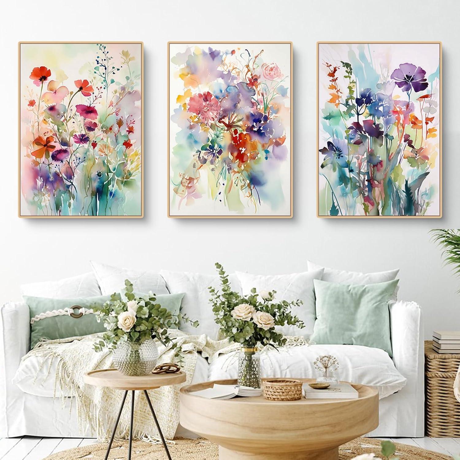 Moderne Blumen Leinwand Poster Set Wohnzimmer Schlafzimmer