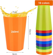 30 Stück 260ml Bunte Wiederverwendbare Plastikbecher Set 10