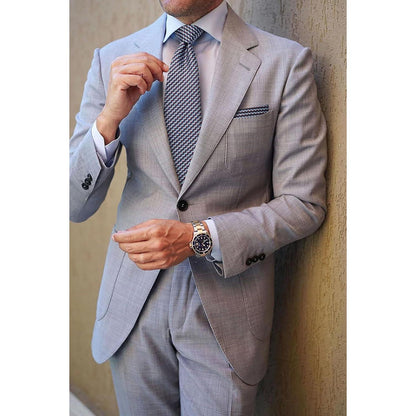Herren Krawatten Set Blau Check Plaid Tupfen Hochzeit