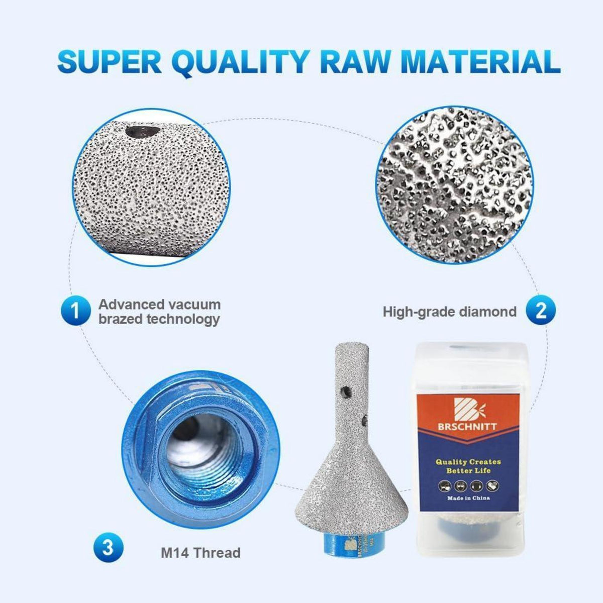 Diamant Fräser Set 20-50mm für Fliesen & Stein
