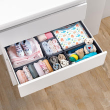 Schubladen Organizer Set 7-teilig faltbar waschbar grau