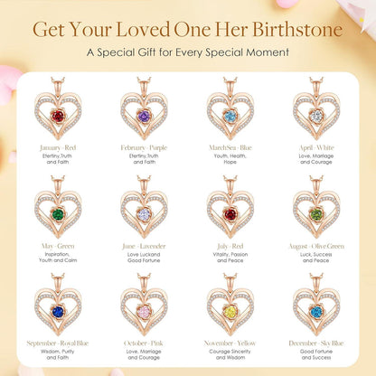 CDE Herz Halskette Damen 925 Silber Roségold Geburtsstein Schmuck