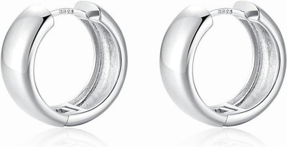 925 Silber Hoop Ohrringe Creolen Hypoallergene Knorpel Huggie 12mm