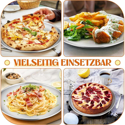 Pizzablech 4er Set Edelstahl Rund 30cm