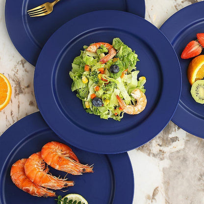 8er Set Kunststoffteller 25cm Blau - Outdoor & Picknick Geschirr