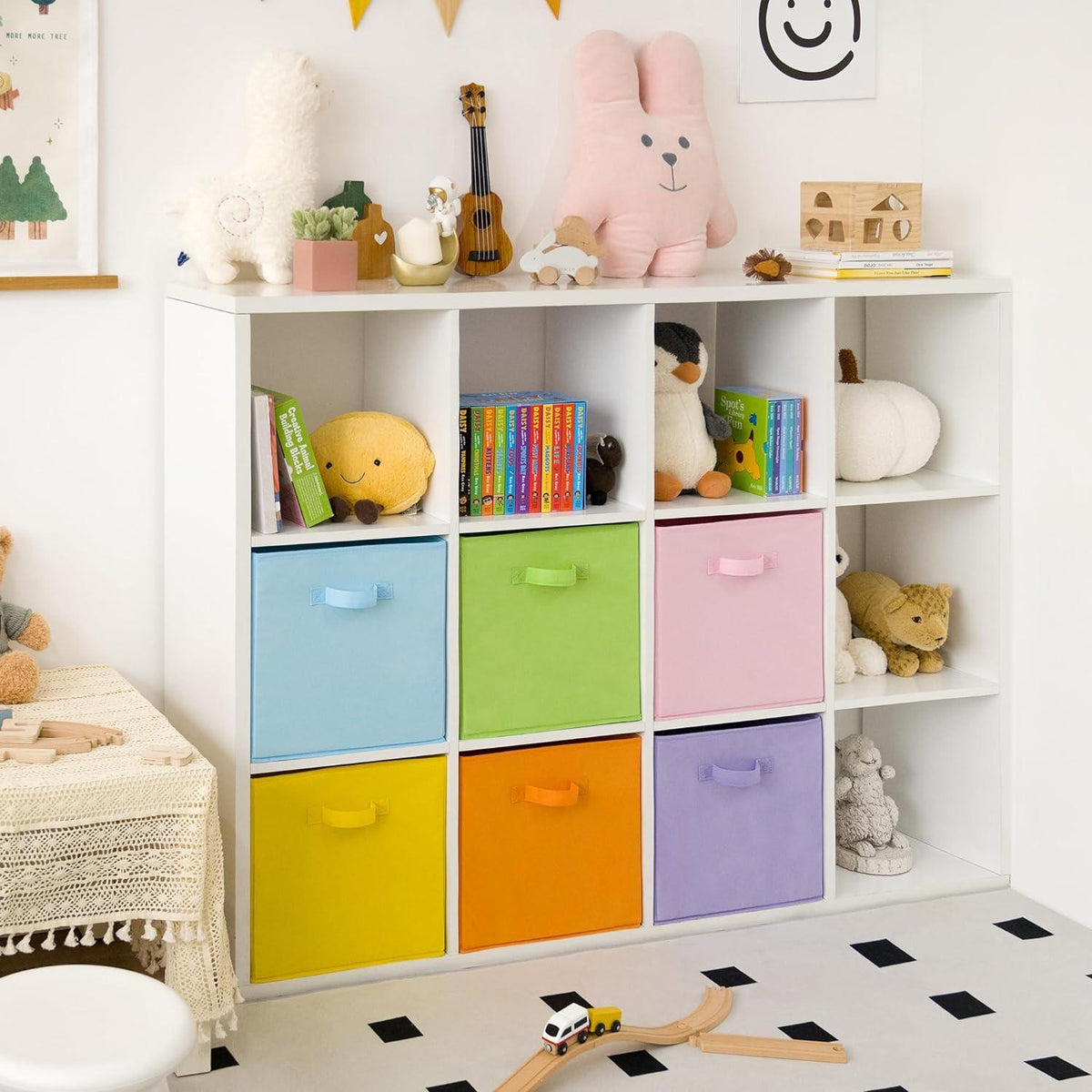 Aufbewahrungswürfel Stoff 6er Set Kallax Regal 33x33x32,4cm Griff Kinderzimmer Büro