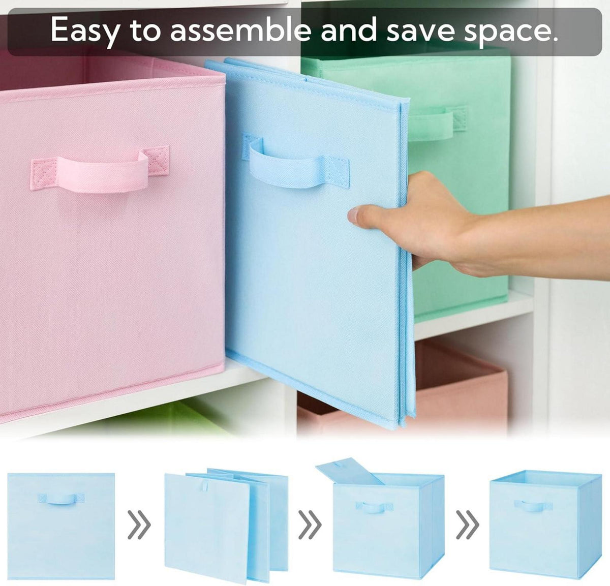 Aufbewahrungswürfel Stoff 6er Set Kallax Regal 33x33x32,4cm Griff Kinderzimmer Büro