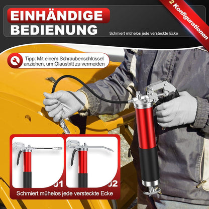 Fettpresse 8000PSI Handgriff Einhand Fettpresse 6-teiliges Zubehör