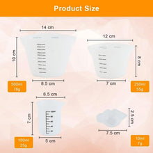 Silikon Messbecher Set 6-teilig 500ml 250ml 100ml 10ml Clear