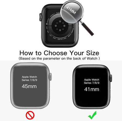 Schutzhülle mit Displayschutz für Apple Watch 41mm, Gehärtetes Glas, 2
