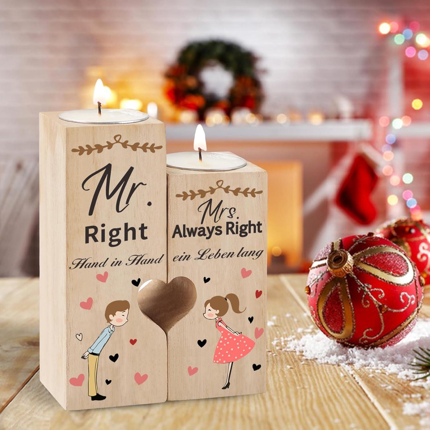 Doppelseitig Gravierte Kerzenhalter Hochzeit Partner Geschenk