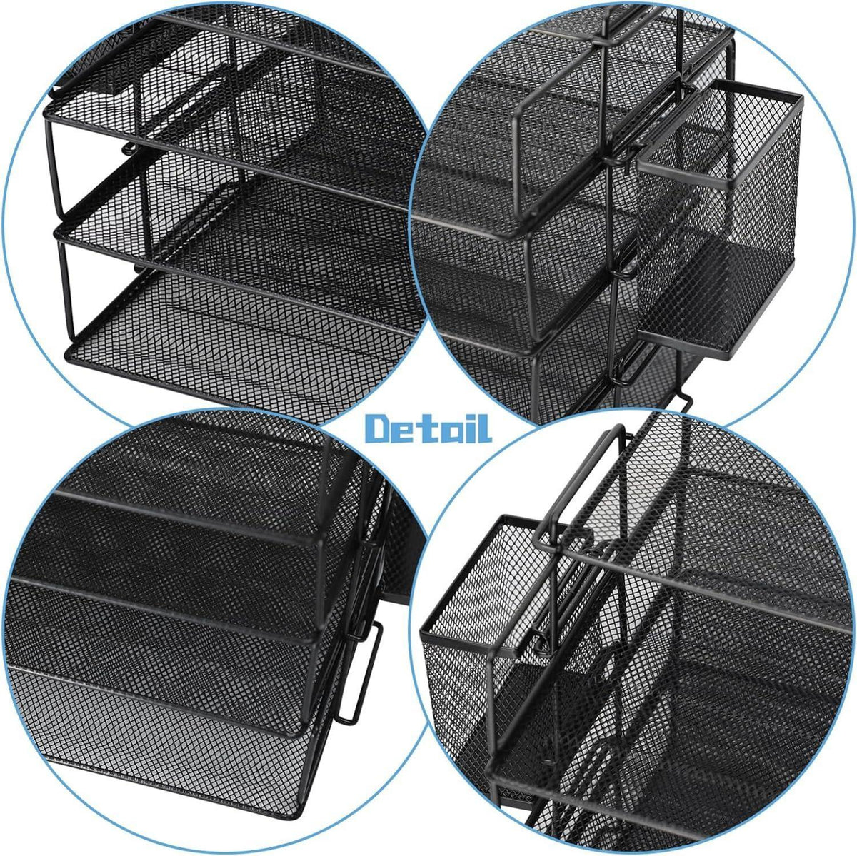 Briefablage 4-Fach Schreibtisch Organizer Metall Mesh stapelbar