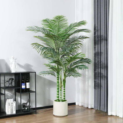 Künstliche Palme 180cm Kunstpflanze Groß Areca Weiß Topf Haus Wohnzimmer Büro