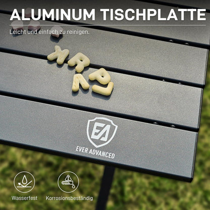 Klappbarer Campingtisch Aluminium 120x70cm 80KG belastbar