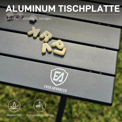 Campingtisch klappbar Aluminium 120x70cm 80KG belastbar dunkelgrau