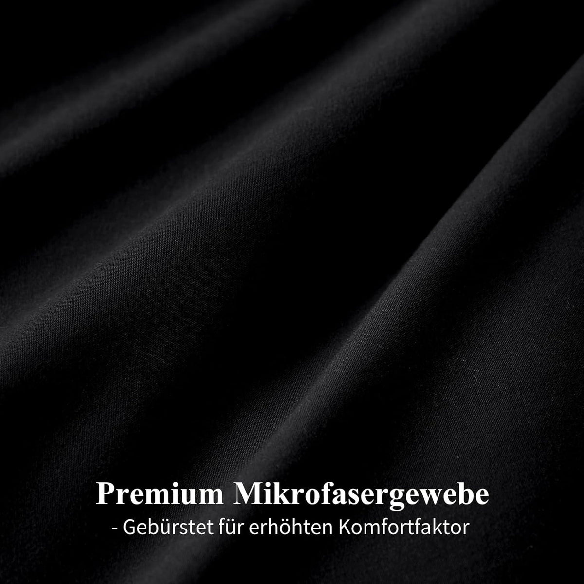 Bettwäsche Set 200x200 Schwarz Wendebettwäsche 3tlg Mikrofaser Reißverschluss
