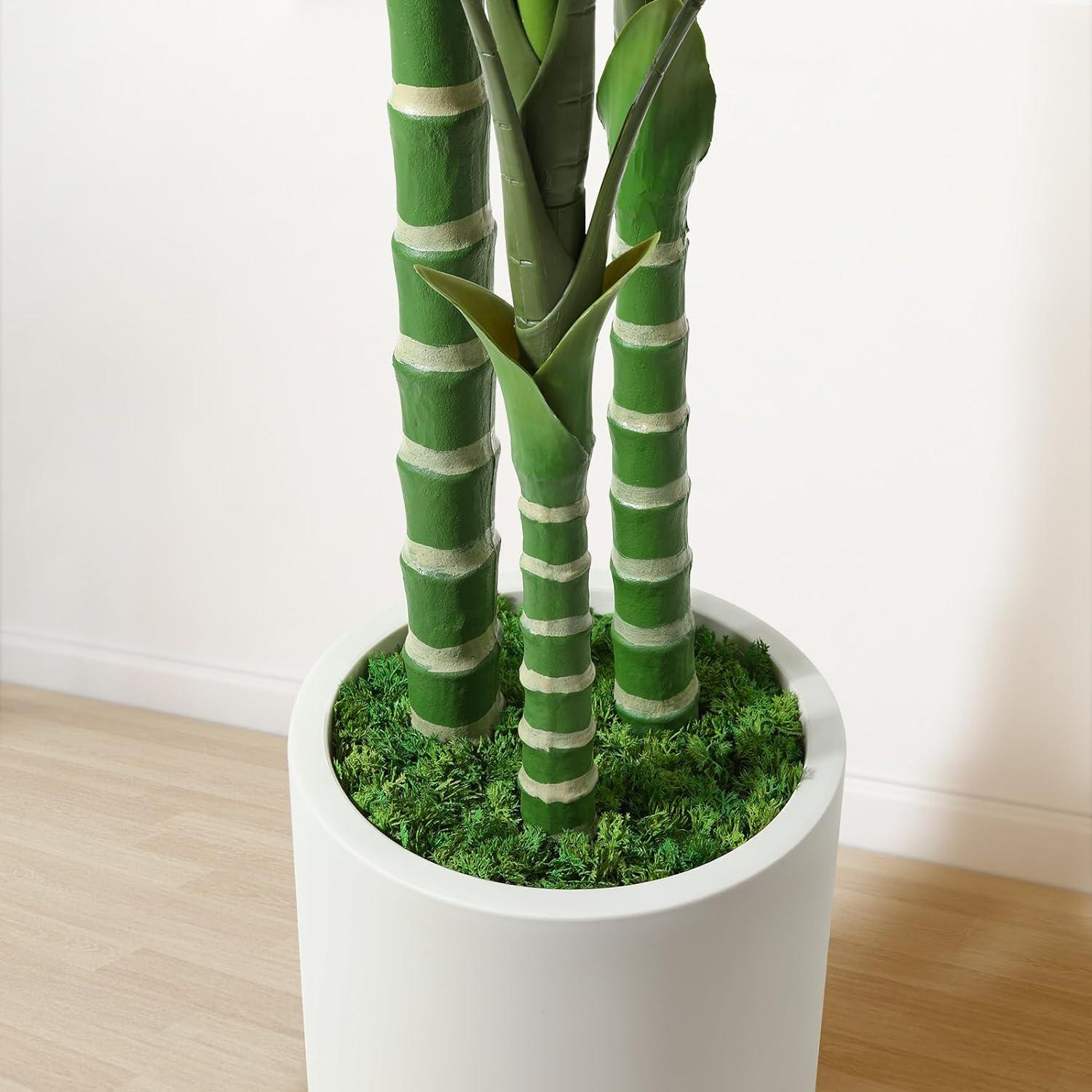 Künstliche Palme 150cm Areca Groß Weiß Topf Wohnzimmer Büro Garten