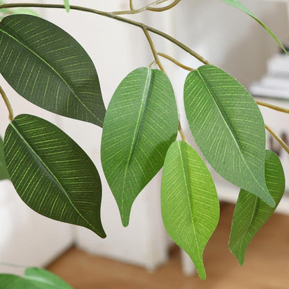 Künstliche Ficus Benjamina Kunstpflanze 210cm mit Naturholzstamm