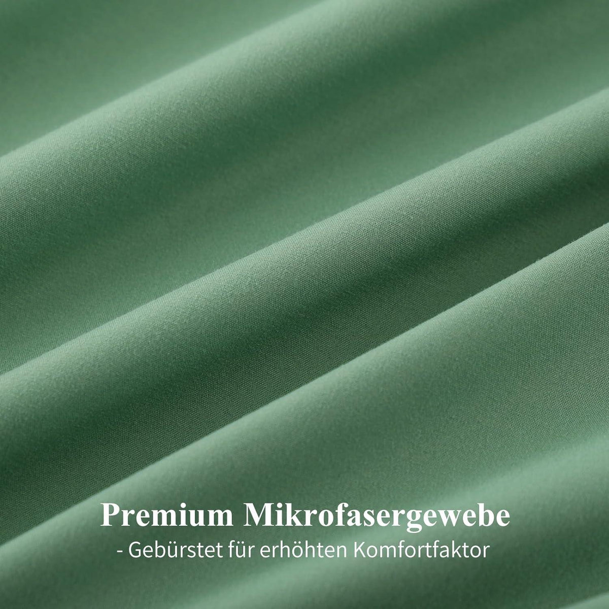 Bettwäsche Set 220x240 Grün Weiß 3tlg Microfaser Wendebettwäsche