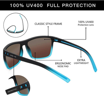 Polarisierte Herren Sonnenbrille TR90 Rahmen UV400 Schutz Blau