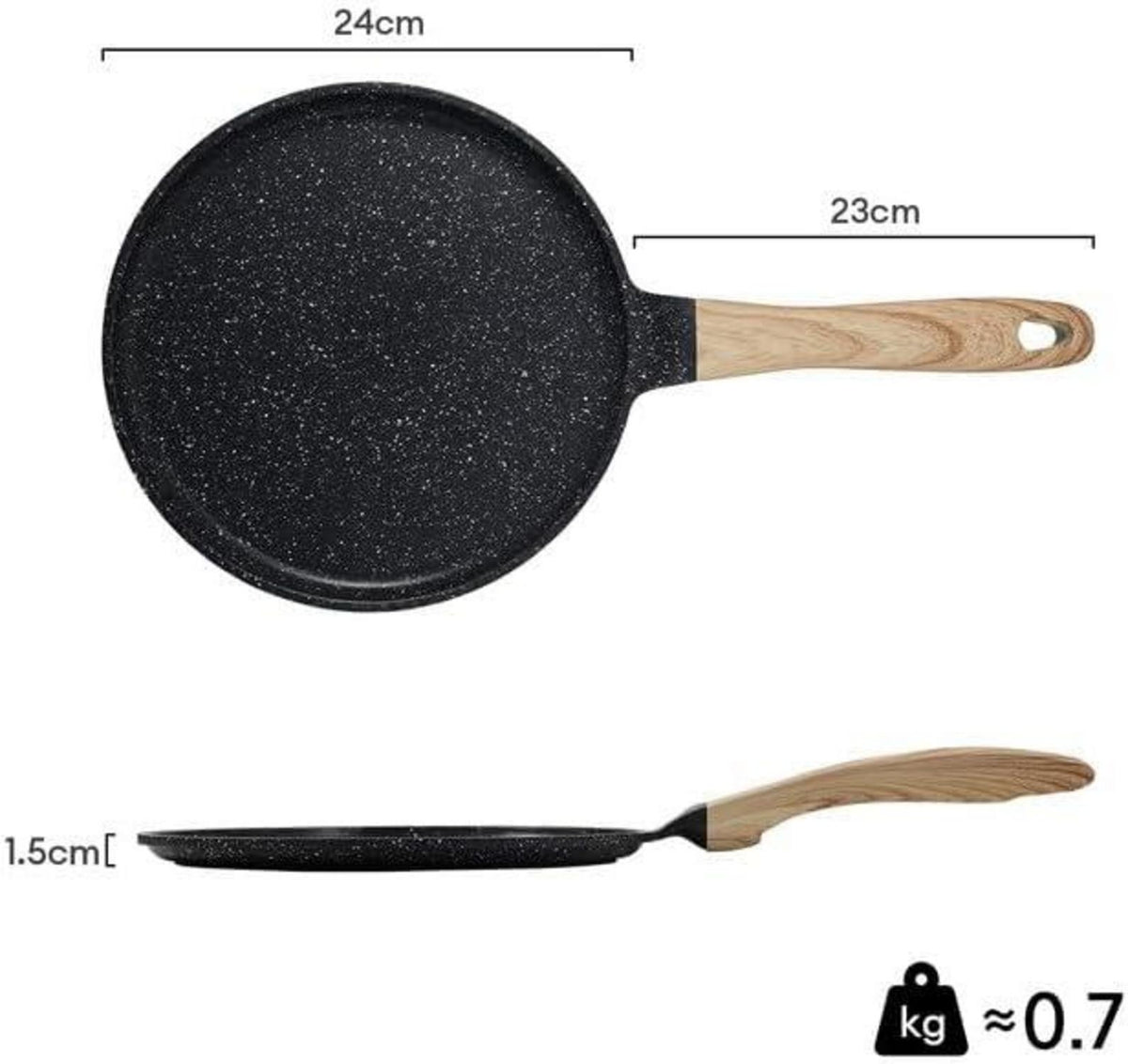 Crepe Pfanne 24cm mit Granit-Antihaftbeschichtung und