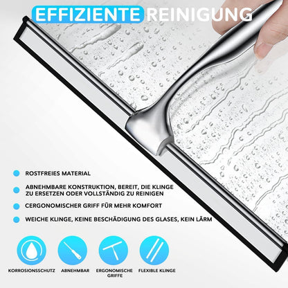 Duschabzieher 25cm Edelstahl mit Haken, Silber