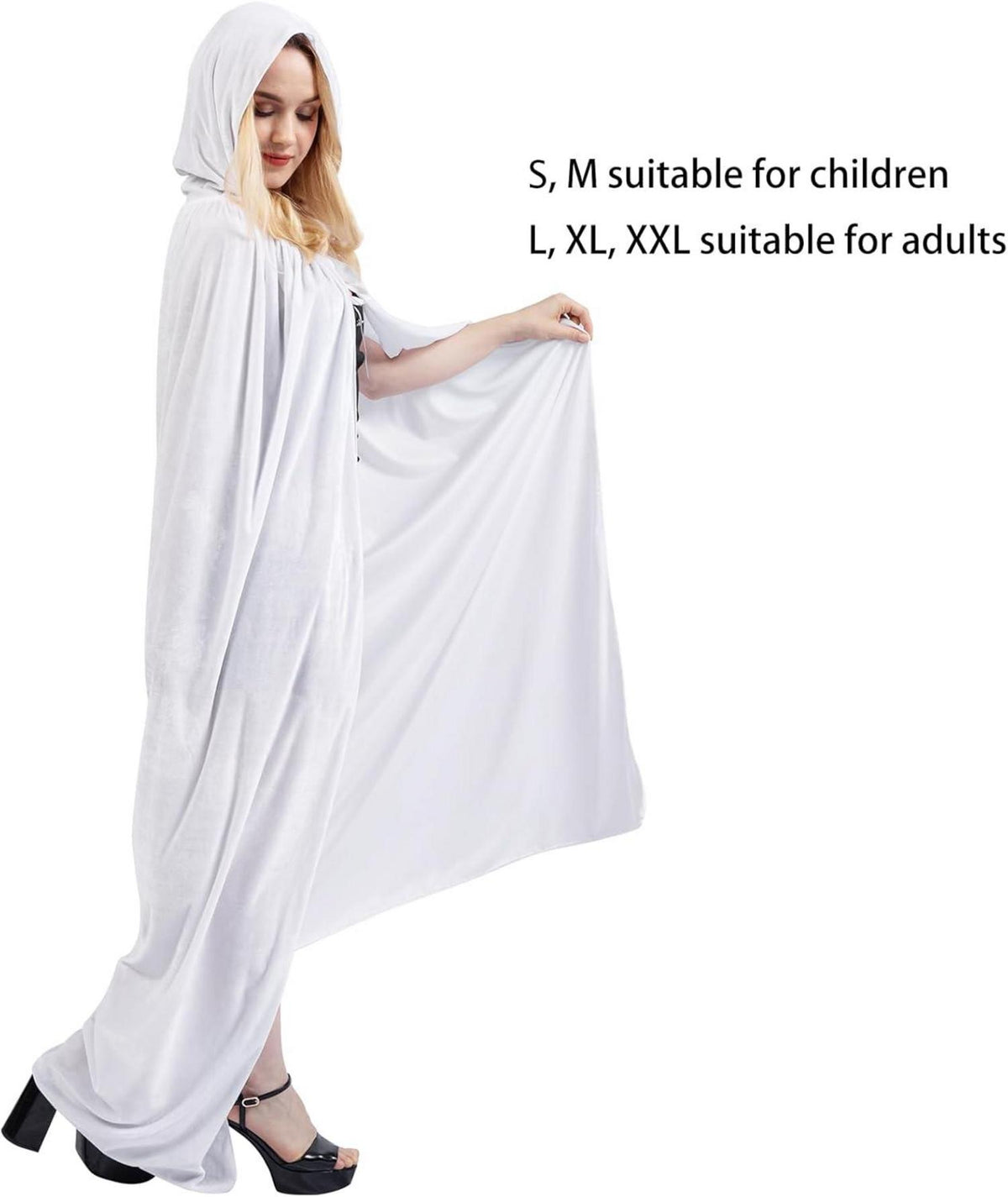 Halloween Umhang Unisex Kapuze Vampir Kostüm Damen Herren Kinder