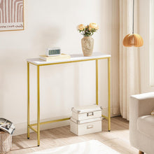 HOOBRO Konsolentisch 75cm Beistelltisch Flur Weiß Gold