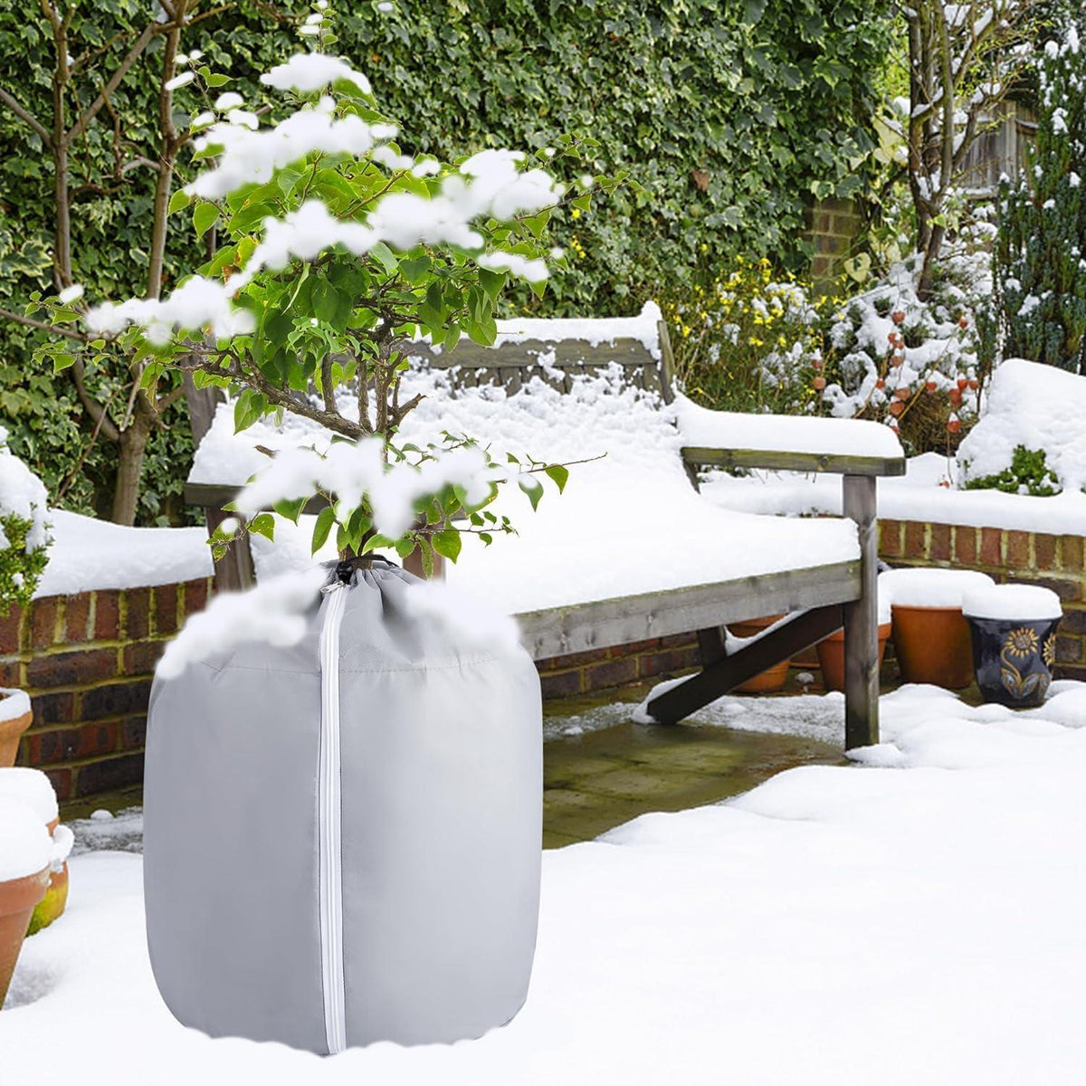 GIONAR Thermo Topfschutz 40x35cm 2er Set Winter Frost Schutz Pflanzenschutz
