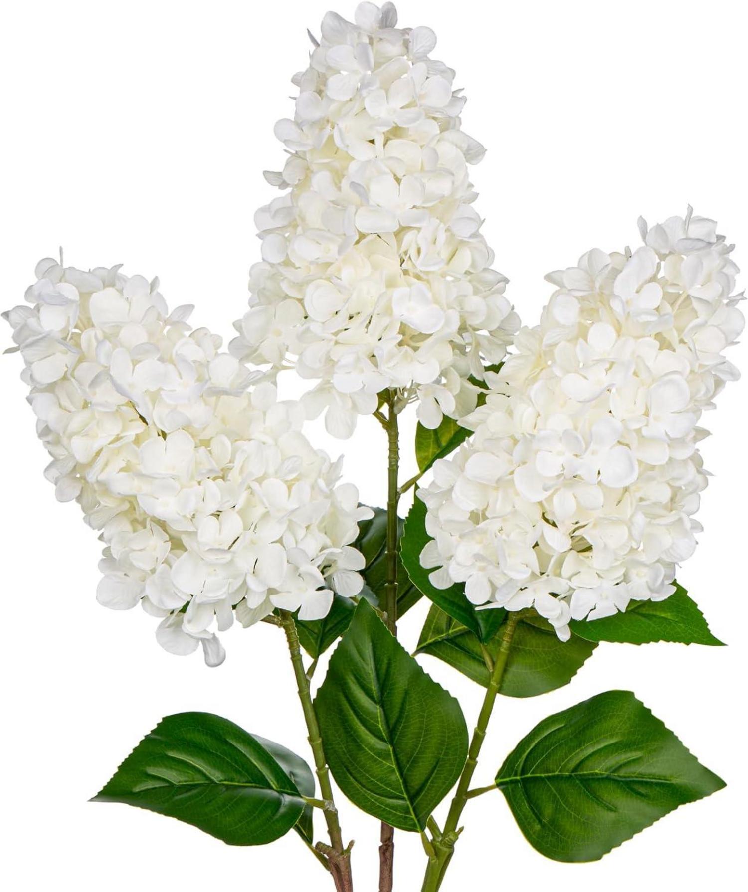 Künstliche Hortensien Set 3er Frühlingsblumen Dekoblumen 73CM Weiße
