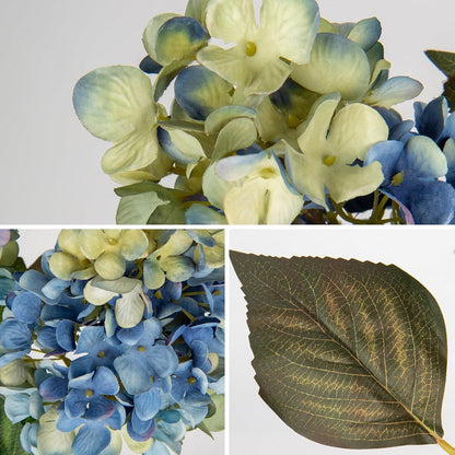 3er Set Künstliche Rispenhortensien 73CM Dunkelblau Kunstblumen