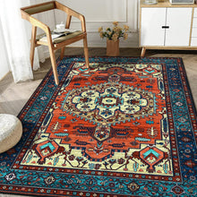 Boho Teppich Kurzflor Waschbar Weich Vintage Design Rutschfest Rot