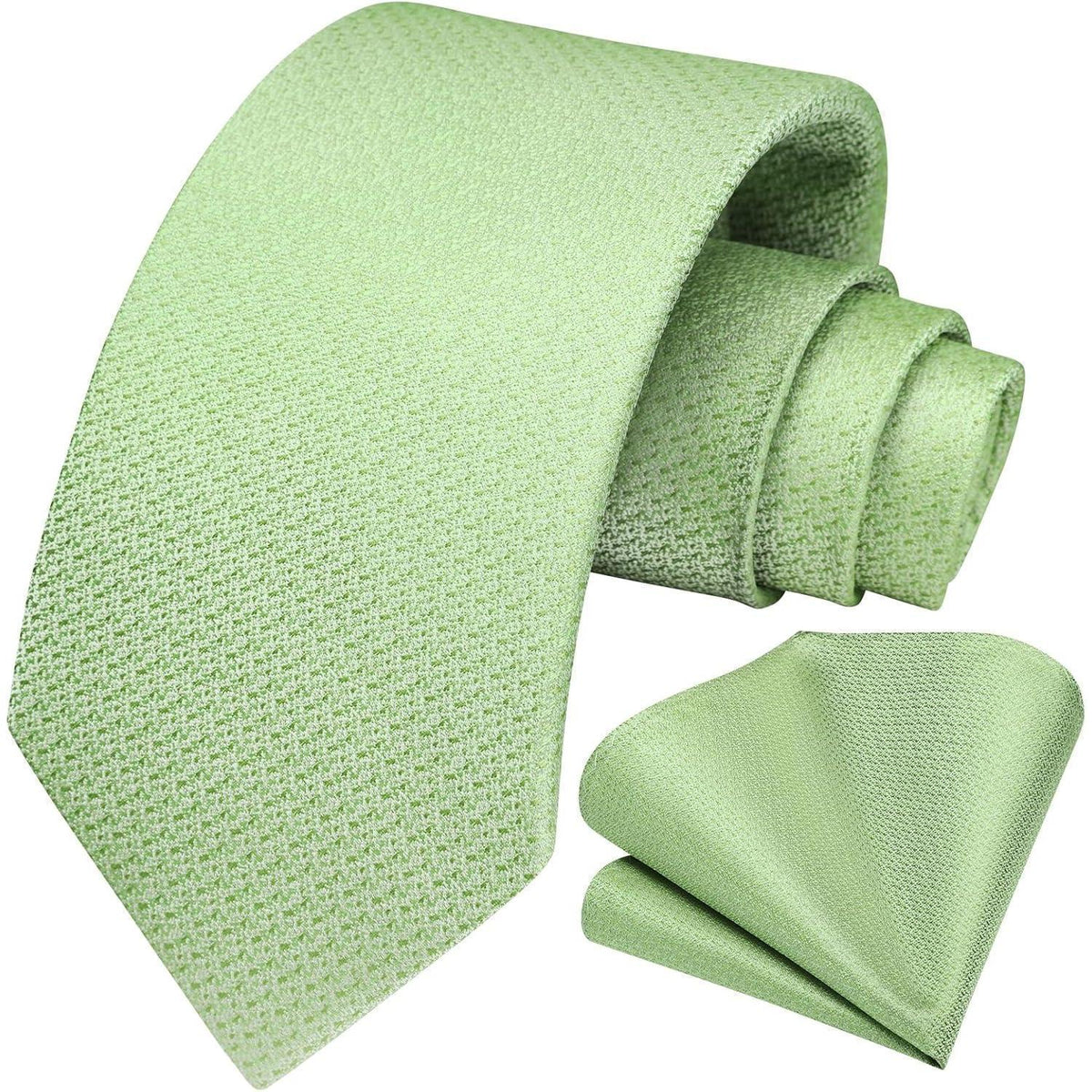 Krawatten-Set Salbeigrün mit Einstecktuch für Herren