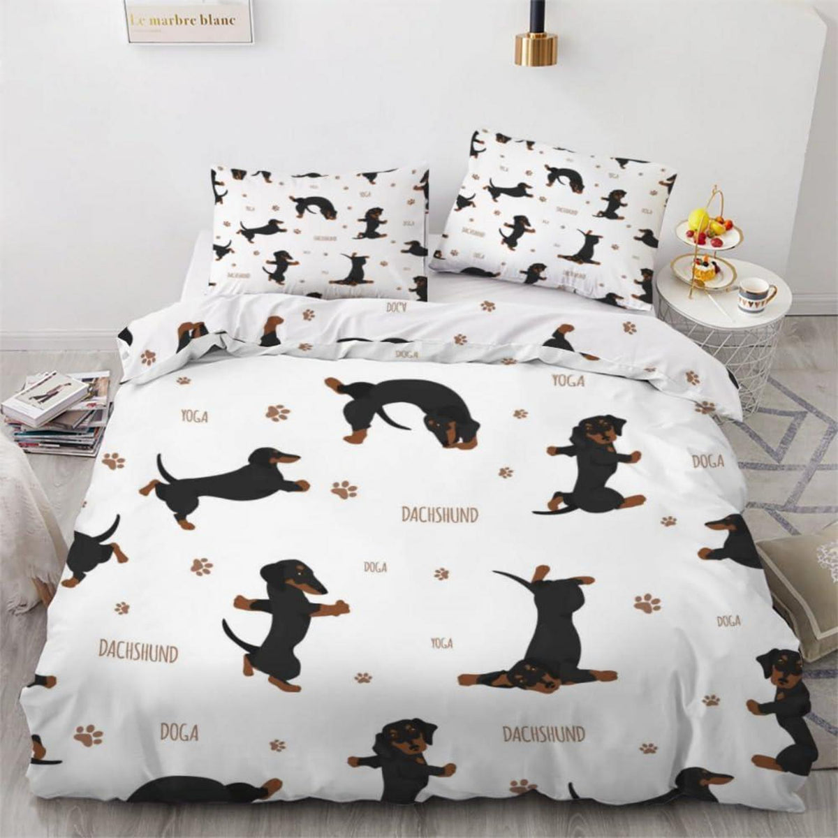 Dackel Kinderbettwäsche Set 135x200 cm 4-teilig Mikrofaser
