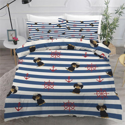 Dackel Kinderbettwäsche Set 135x200 cm, 4-teilig Mikrofaser