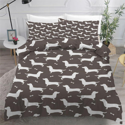 Dackel Kinderbettwäsche Set 135x200 cm 4-teilig Mikrofaser
