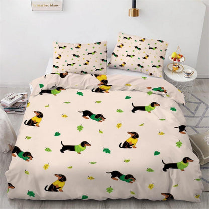 Dackel Bettwäsche Set 135x200 cm - 4-teilig Mikrofaser