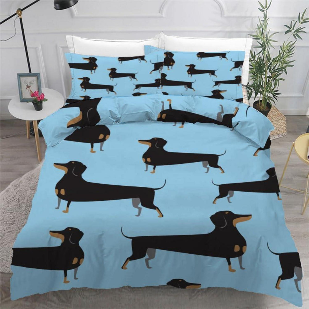 Dackel Bettwäsche Set 155x220 cm - 3-teilig Mikrofaser