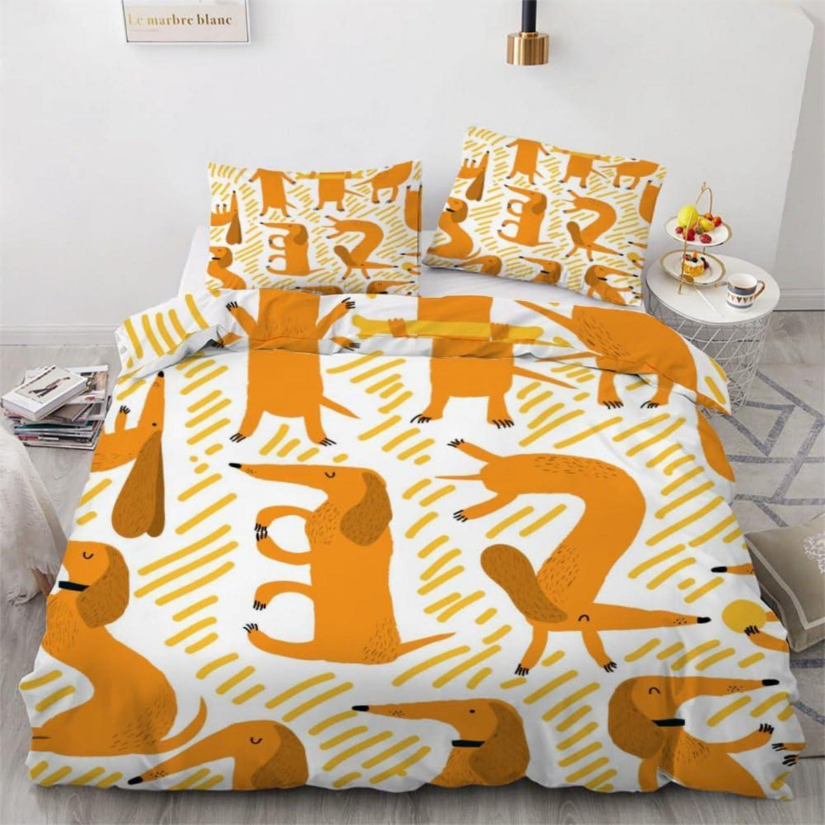 Dackel Kinderbettwäsche Set 135x200 cm 4-teilig Mikrofaser