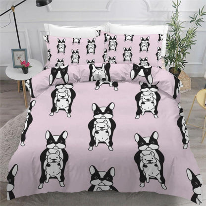 Französische Bulldogge Bettwäsche Set 135x200 cm – Kawaii Kinderzimmer