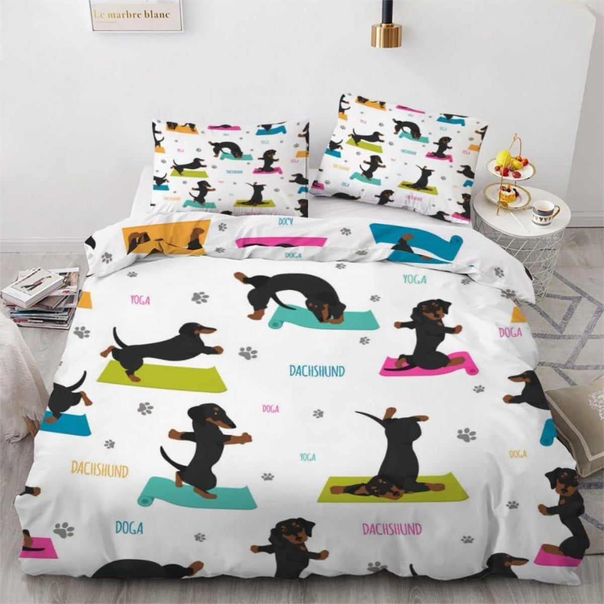 Dackel Bettwäsche Set 220x240 cm - 3-teilig Mikrofaser