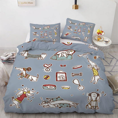 Dackel Bettwäsche Set 155x220 cm - 3-teilig Mikrofaser