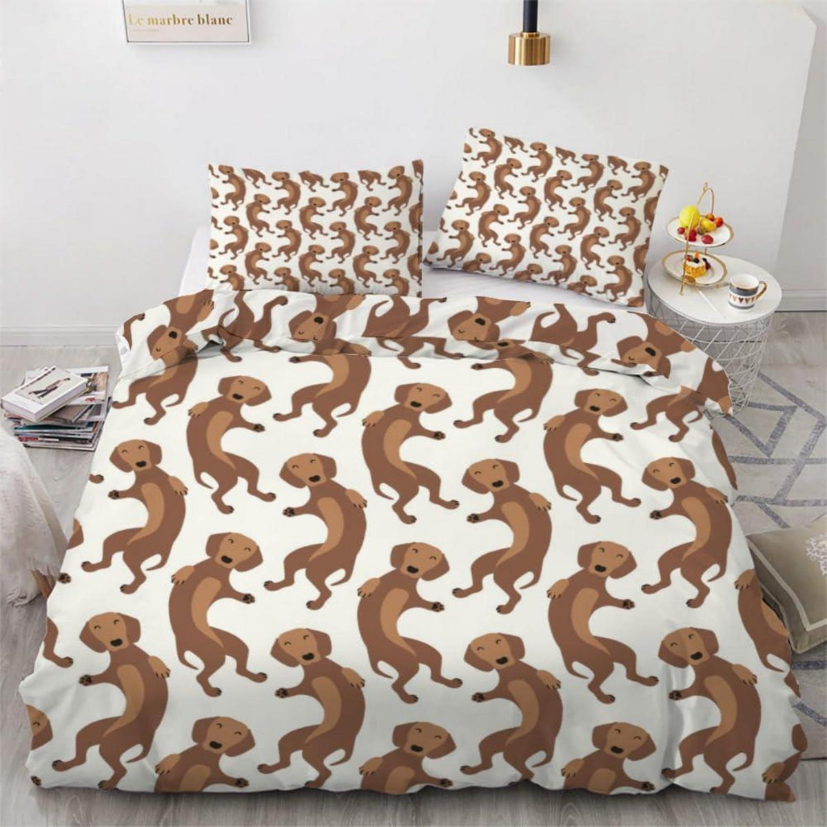 Dackel Bettwäsche Set 220x240 cm - 3-teilig Mikrofaser