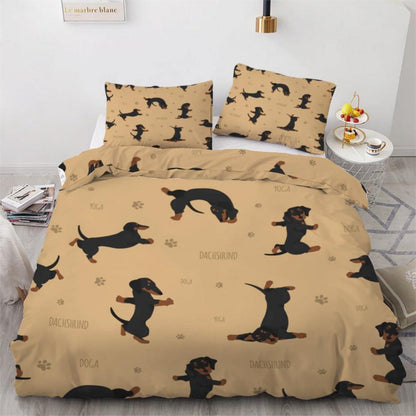 Dackel Bettwäsche Set 200x200 cm - 3-teilig Mikrofaser